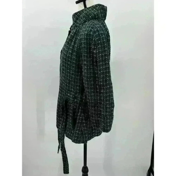 Loft Women's Colorful Tweed Button-Up Jacket with Tie Waist - Size L - Picture 3 of 5